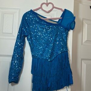 Weissman blue sparkly jazz costume for recital dance